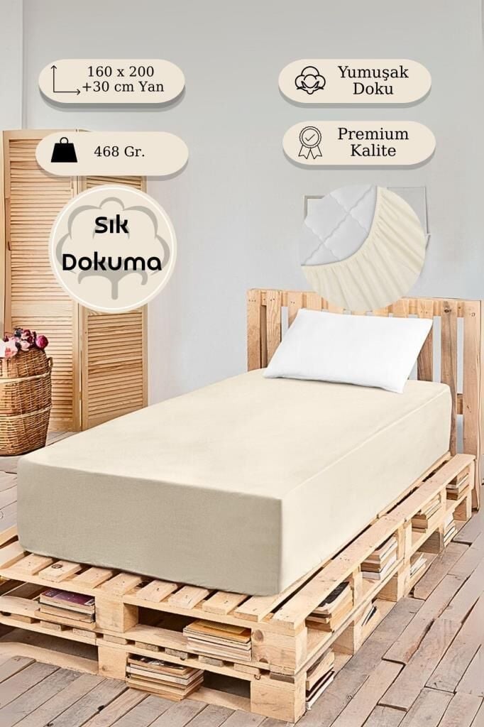 Düz Lastikli Tek Kişilik Percale Çarşaf