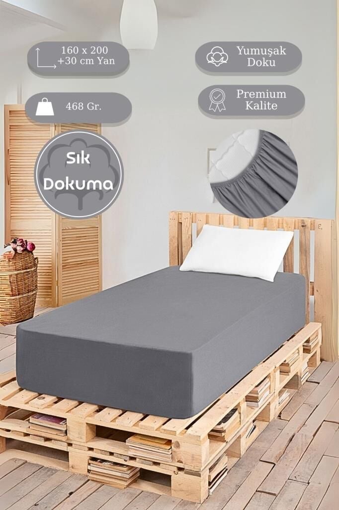Düz Lastikli Tek Kişilik Percale Çarşaf