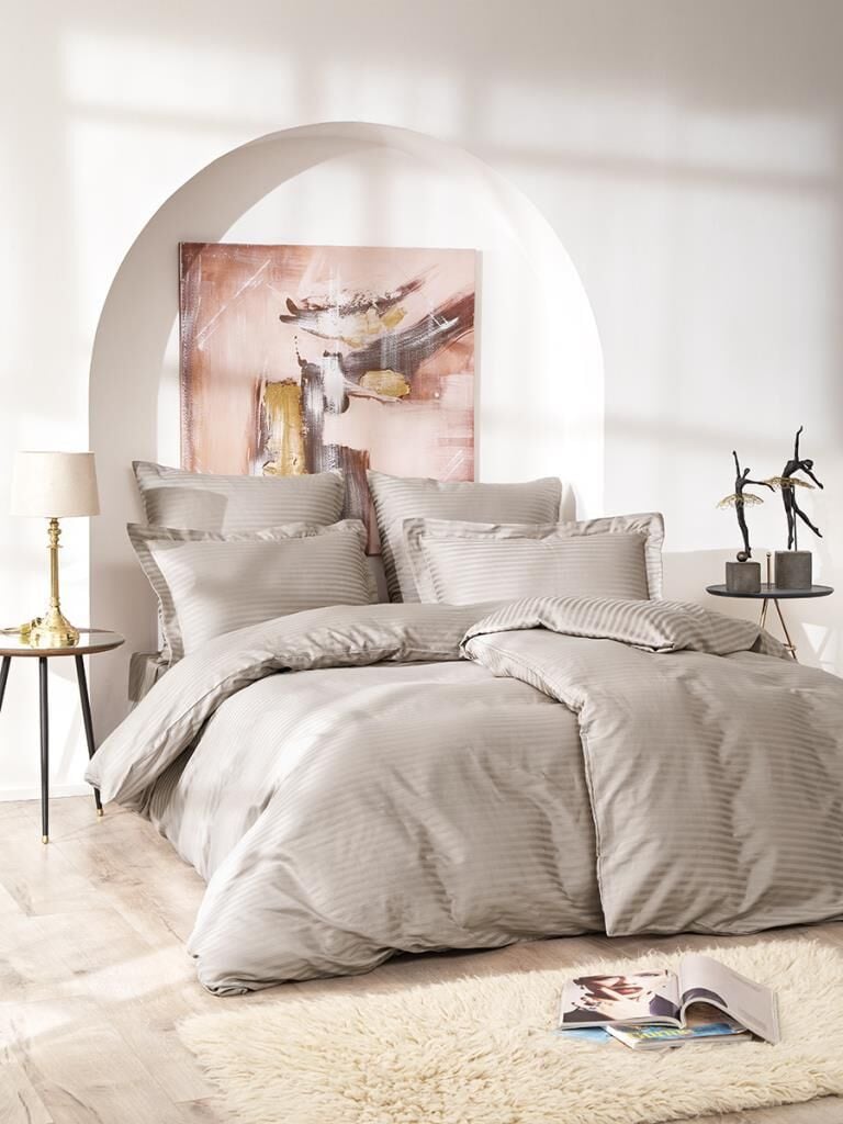 Çizgili Desenli Cotton Nevresim Takımı 150x220