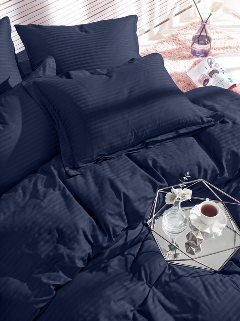 Çizgili Desenli Cotton Nevresim Takımı 150x220