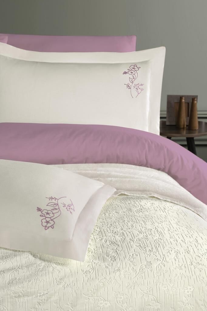 Çift Kişilik Dream Battanıyelı Nevresım Setı Talıa Puce 200X220