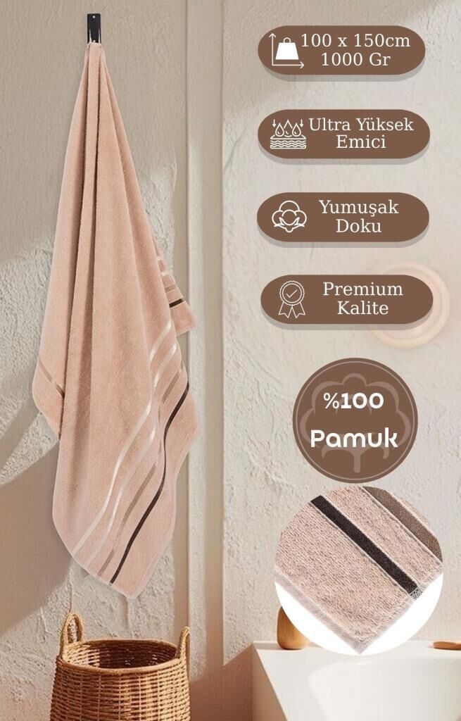 Banyo Havlusu Tekli Pamuk Bale Premium 100x150