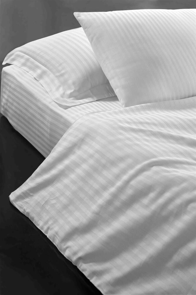 Beyaz Otel Tipi Pamuk Saten Tek Kişilik Nevresim Takımı