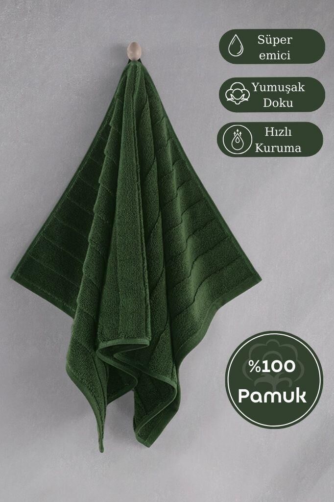 Pamuk Tekli Havlu Jakarlı Karna Premıum Venna - 70 x 140