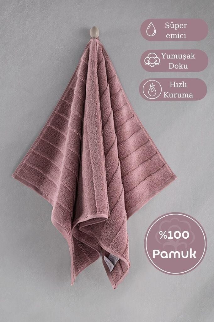 Pamuk Tekli Havlu Jakarlı Karna Premıum Venna - 70 x 140