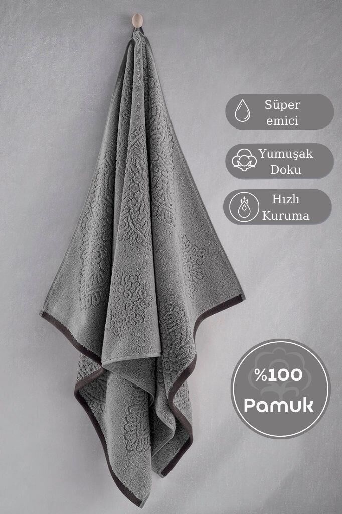 Pamuk Tekli Havlu Jakarlı Karna Premıum Vance - 50 x 90