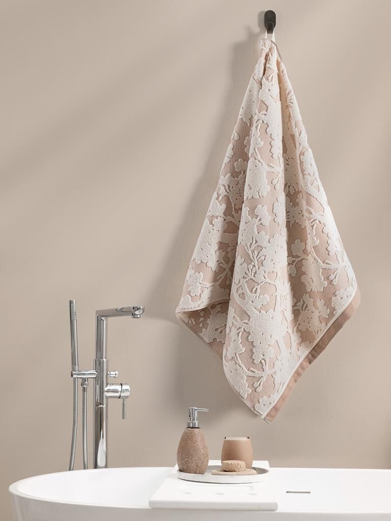 Pamuk Tekli Havlu Jakarlı Karna Eco Batıs - 70 x 140