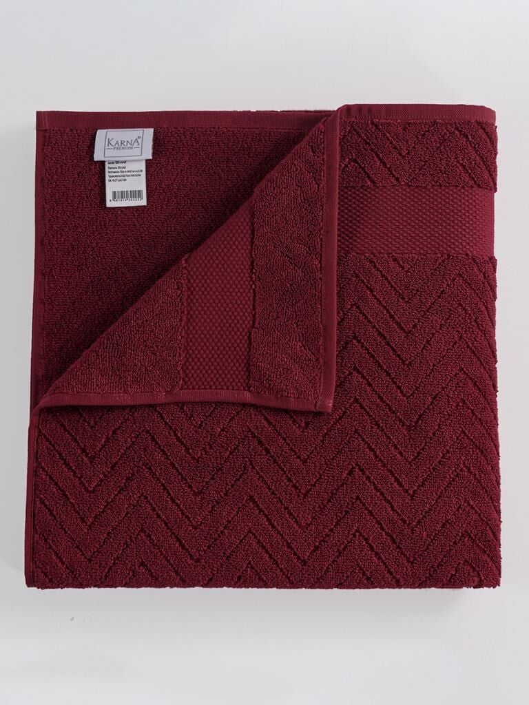 Pamuk Tekli Havlu Jakarlı Karna Premıum Zander - 50 x 90