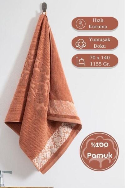 Pamuk Tekli Havlu Jakarlı Karna Premıum Sıbell - 70 x 140