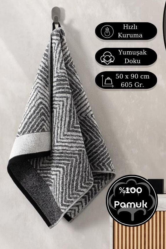 Pamuk Tekli Havlu Jakarlı Karna Premıum Alvaro - 50 x 90