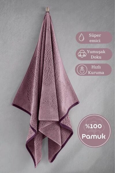 Pamuk Tekli Havlu Jakarlı Karna Premıum Vance - 70 x 140
