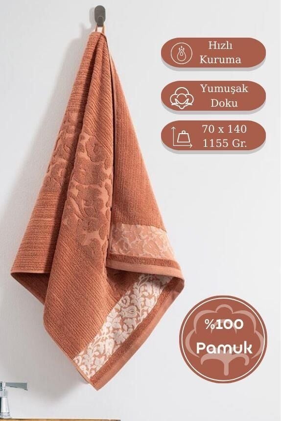 Pamuk Tekli Havlu Jakarlı Karna Premıum Stella - 70 x 140
