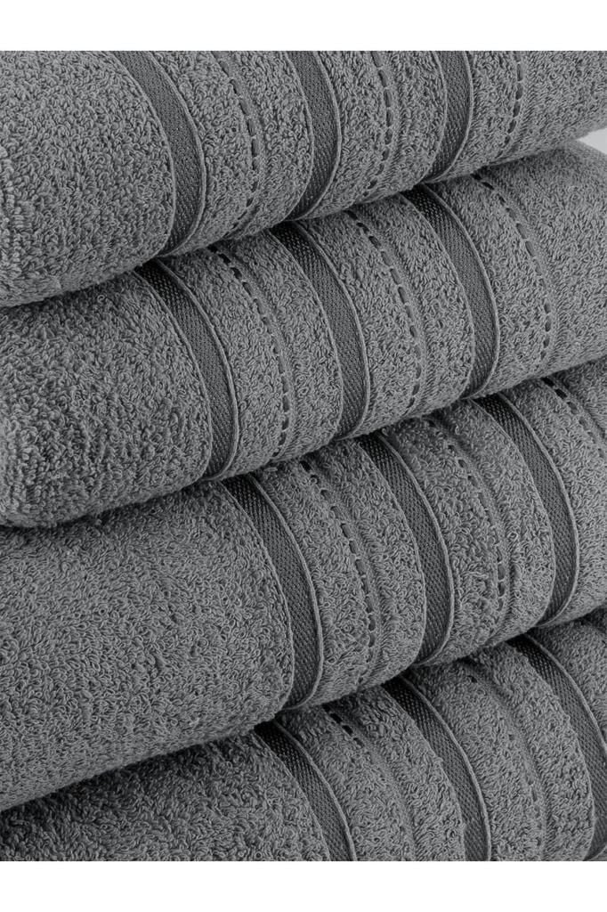 4 Lü Banyo Havlusu Seti Dora Gri - 70X140cm x2 / 50x90cm x2