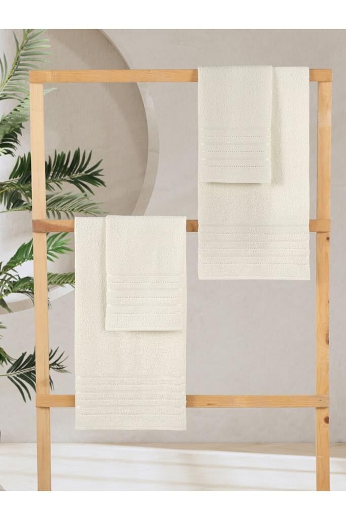 4 Lü Banyo Havlusu Seti Dora - 70X140cm x2 / 50x90cm x2