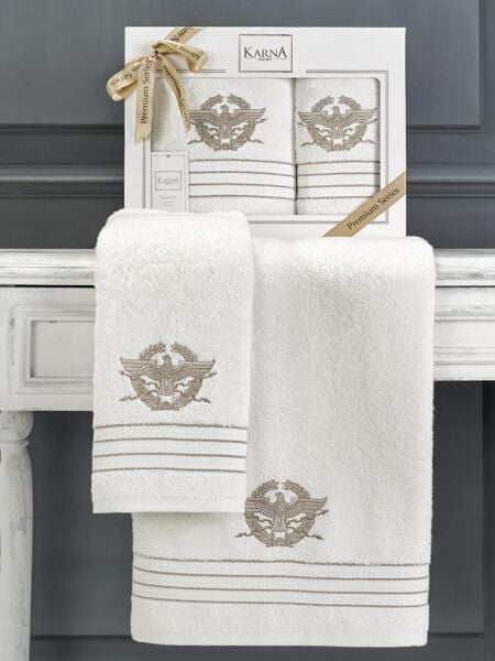Cotton Nakışlı Kavell Havlu Takımı 50x90