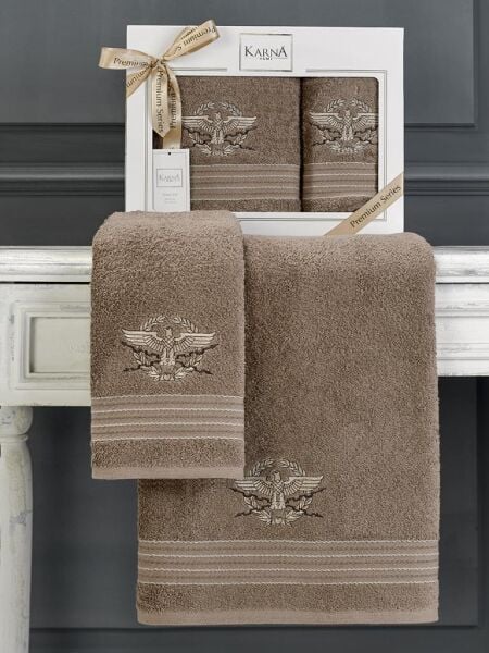 Cotton Nakışlı Kavell Havlu Takımı 50x90