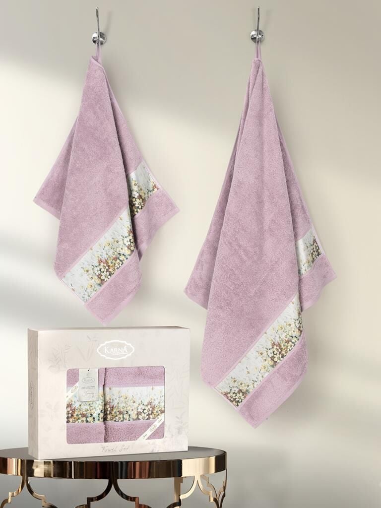 Pamuk Havlu Takımı Jasmin Yumuşak Dokulu ve Renkli 50x90