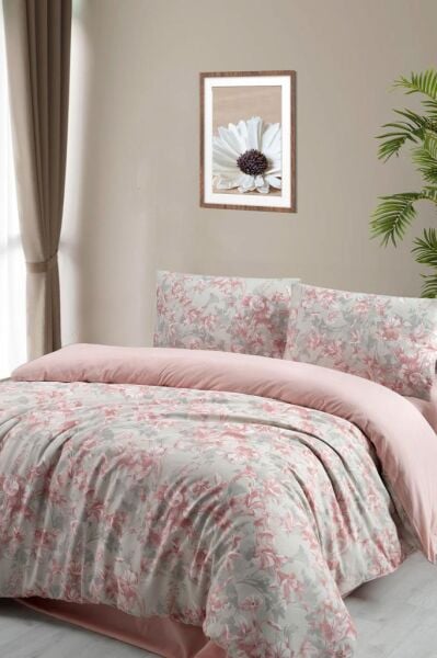 Çift Kişilik Nevresim Takımı Lıly Krem - 200x220