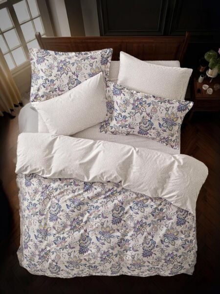 Saten Çift Kişilik Nevresim Takımı Motive Desen 200x220 Kahverengi - 200 X 220