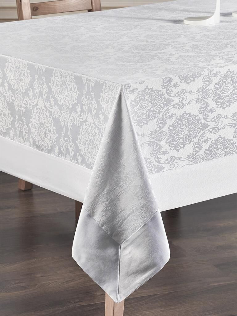 Bordürlü Damask Coton Masa Örtüsü