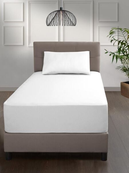 Lastikli Penye Çarşaf Elina – Nefes Alabilir, Esnek ve Pratik Beyaz - 100 X 200