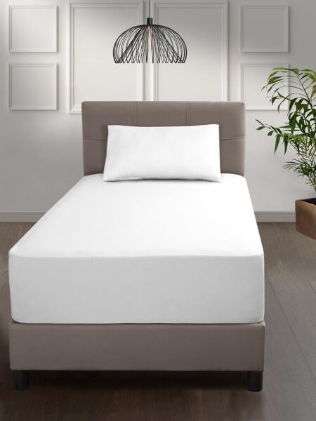 Lastikli Penye Çarşaf Elina – Nefes Alabilir, Esnek ve Pratik Beyaz - 100 X 200