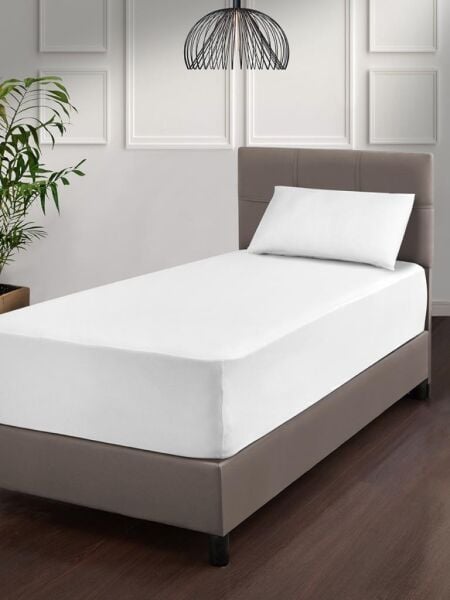 Lastikli Penye Çarşaf Elina – Nefes Alabilir, Esnek ve Pratik Beyaz - 100 X 200