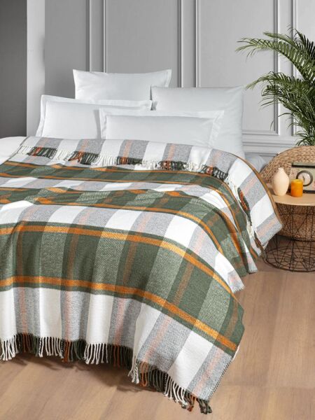 Pamuklu Tv Diz Battaniyesi Toros Yeşil - 150 X 200