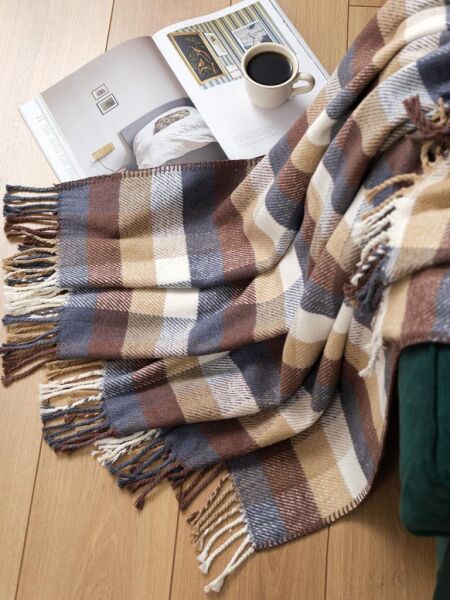 Pamuklu Tv Diz Battaniyesi Hare Kahve - 150 X 200