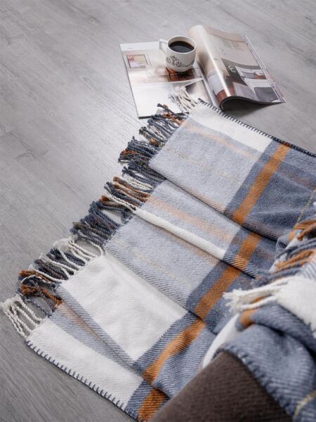 Pamuklu Tv Diz Battaniyesi Alen Gri - 150 X 200