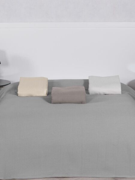 Pamuklu Tv Diz Battaniyesi Alex 220x230 cm Bej - 220 X 230