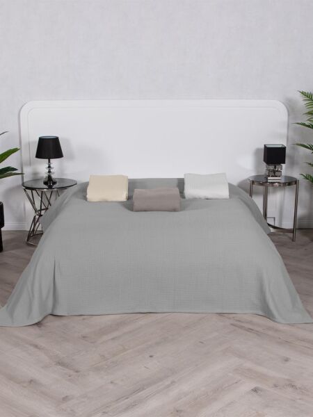 Pamuklu Tv Diz Battaniyesi Alex 220x230 cm Krem - 220 X 230