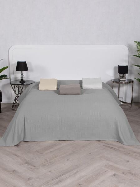 Pamuklu Tv Diz Battaniyesi Alex 220x230 cm Krem - 220 X 230