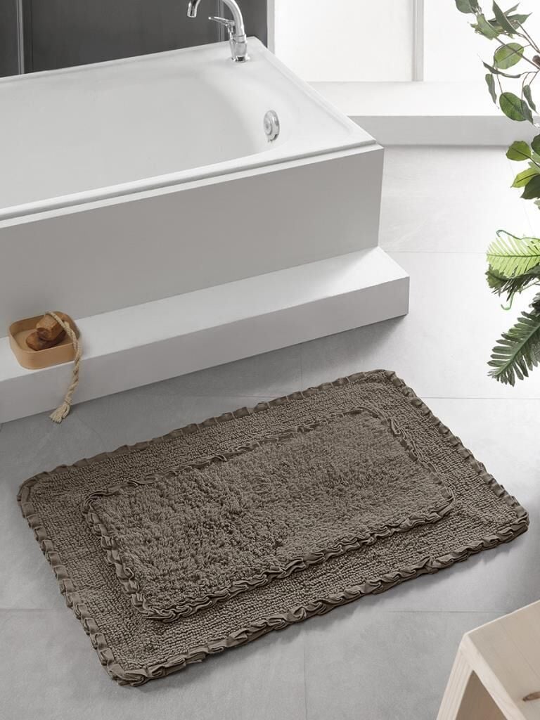 Karel Banyo Paspası – Konforlu, Emici ve Zarif Renk Tonları 50x80 cm Sütlü Kahverengi - 50 X 80