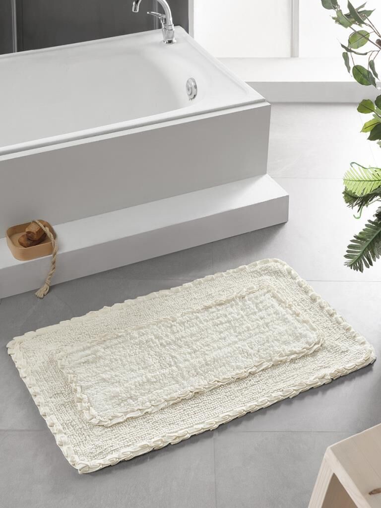 Karel Banyo Paspası – Konforlu, Emici ve Zarif Renk Tonları 50x80 cm Krem - 50 X 80