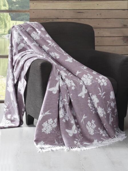 Pamuklu Tv Diz Battaniyesi Bahar Mürdüm - 150 X 200