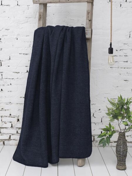 Tekton Oslo Pamuk Koltuk ve Diz Battaniyesi Lacivert - 130 X 170