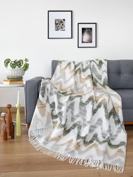 Pamuklu Tv Diz Battaniyesi Vıole