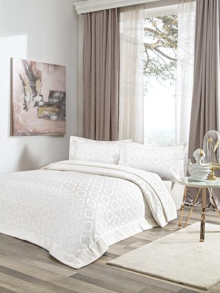 Shonıl Marvella Yatak Örtüsü Takımı  240x260 cm Krem - 240 X 260