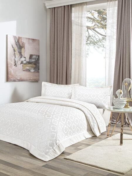 Shonıl Marvella Yatak Örtüsü Takımı  240x260 cm Krem - 240 X 260