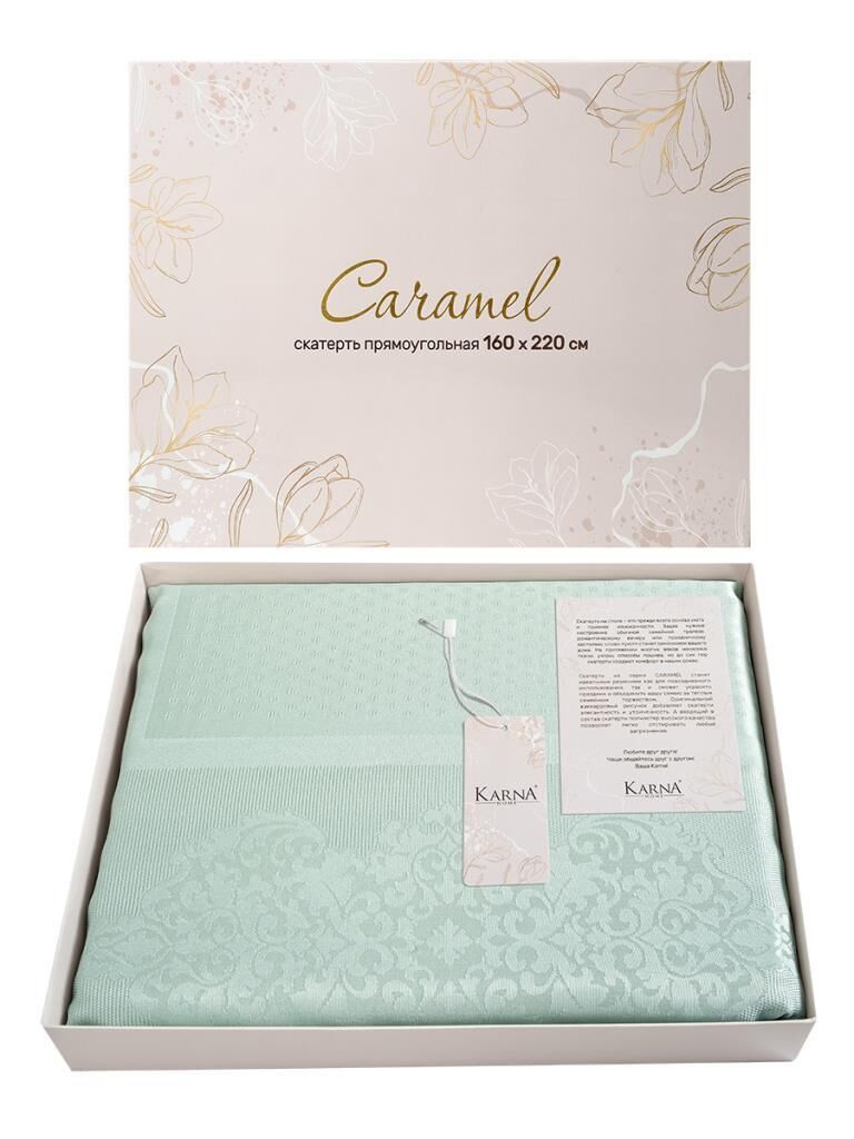 Pano Jakarlı Caramel Dikdörtgen Masa Örtüsü 160 X 220 - Zümrüt