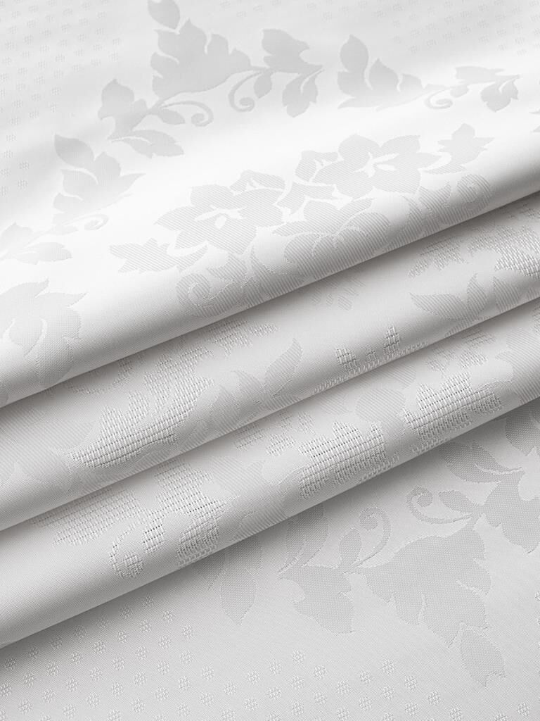 Pano Jakarlı Caramel Dikdörtgen Masa Örtüsü Beyaz - 160 X 220