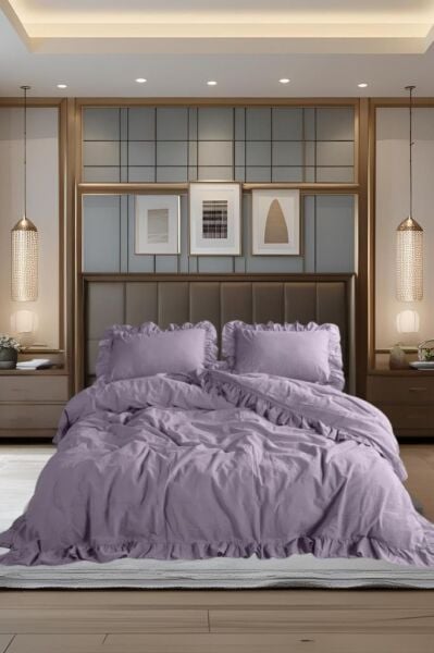 Fırfırlı Stonewash Cotton Nevresim Takımı 200x220