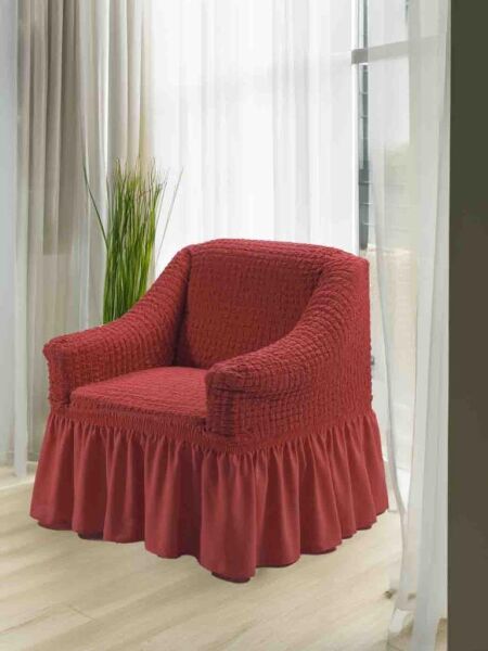 Pamuklu Tekli Koltuk Örtüsü Kırmızı