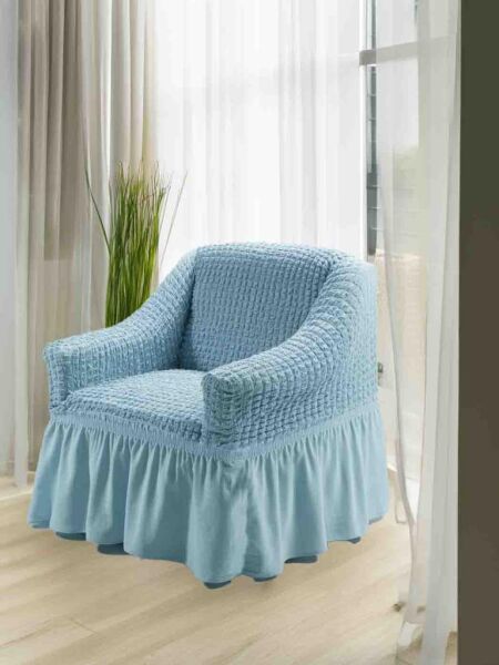 Pamuklu Tekli Koltuk Örtüsü Turkuaz