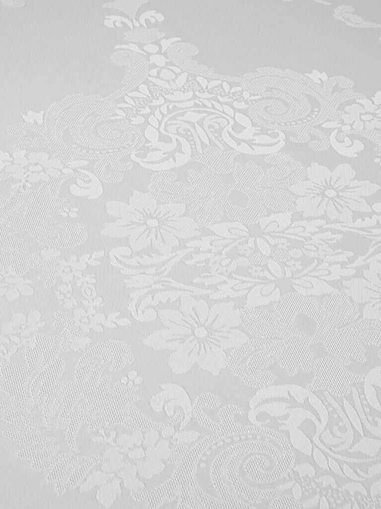 Masa Örtüsü Jakarlı Sıvı Geçirmez Dore Oval Beyaz - 160 X 220