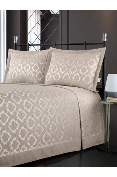 Çift Kişilik Yatak Örtüsü Marvella Şönil Bej