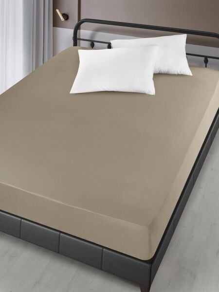 Çarşaf Pamuk Saten Karna Solid 160X200 + 30 cm Bej - 160 X 200
