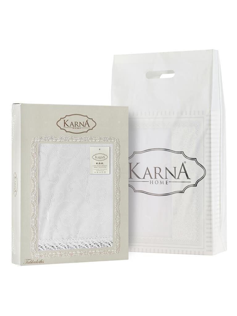 Şık Dikdörtgen Masa Örtüsü Beyaz