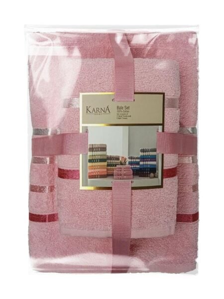 Banyo Havlu Seti 4 Lü Bale Premium - 70X140cm x2 / 50x90cm x2 70 X 140 - Pembe